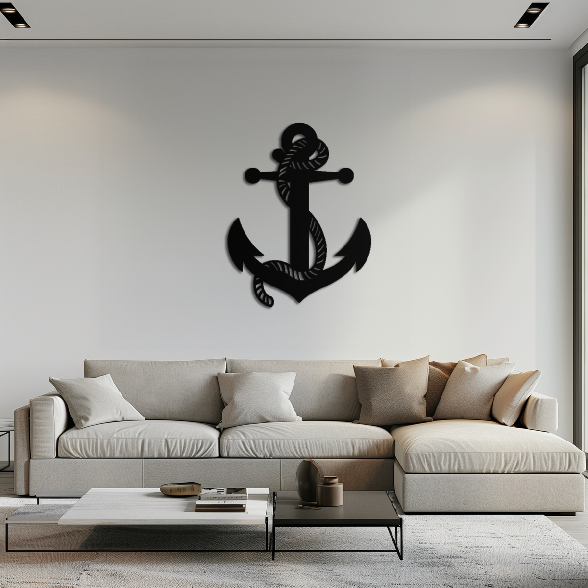 Metal Wall Art Nautical Anchor Premium Steel Ready to Hang Home and Office Decor