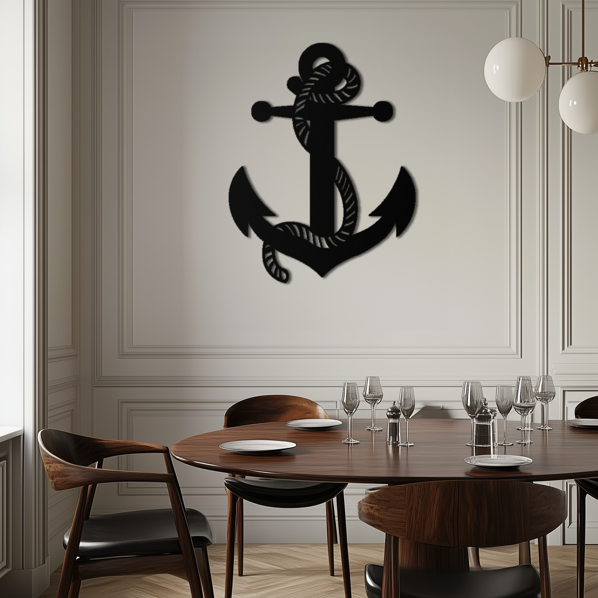 Metal Wall Art Nautical Anchor Premium Steel Ready to Hang Home and Office Decor