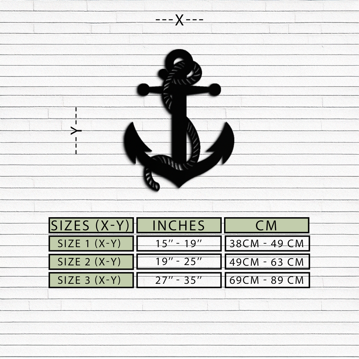 Metal Wall Art Nautical Anchor Premium Steel Ready to Hang Home and Office Decor
