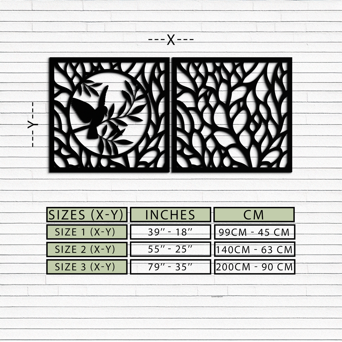 Steel Hummingbird and Leaves Wall Art - Elegant Dual Panel Decor