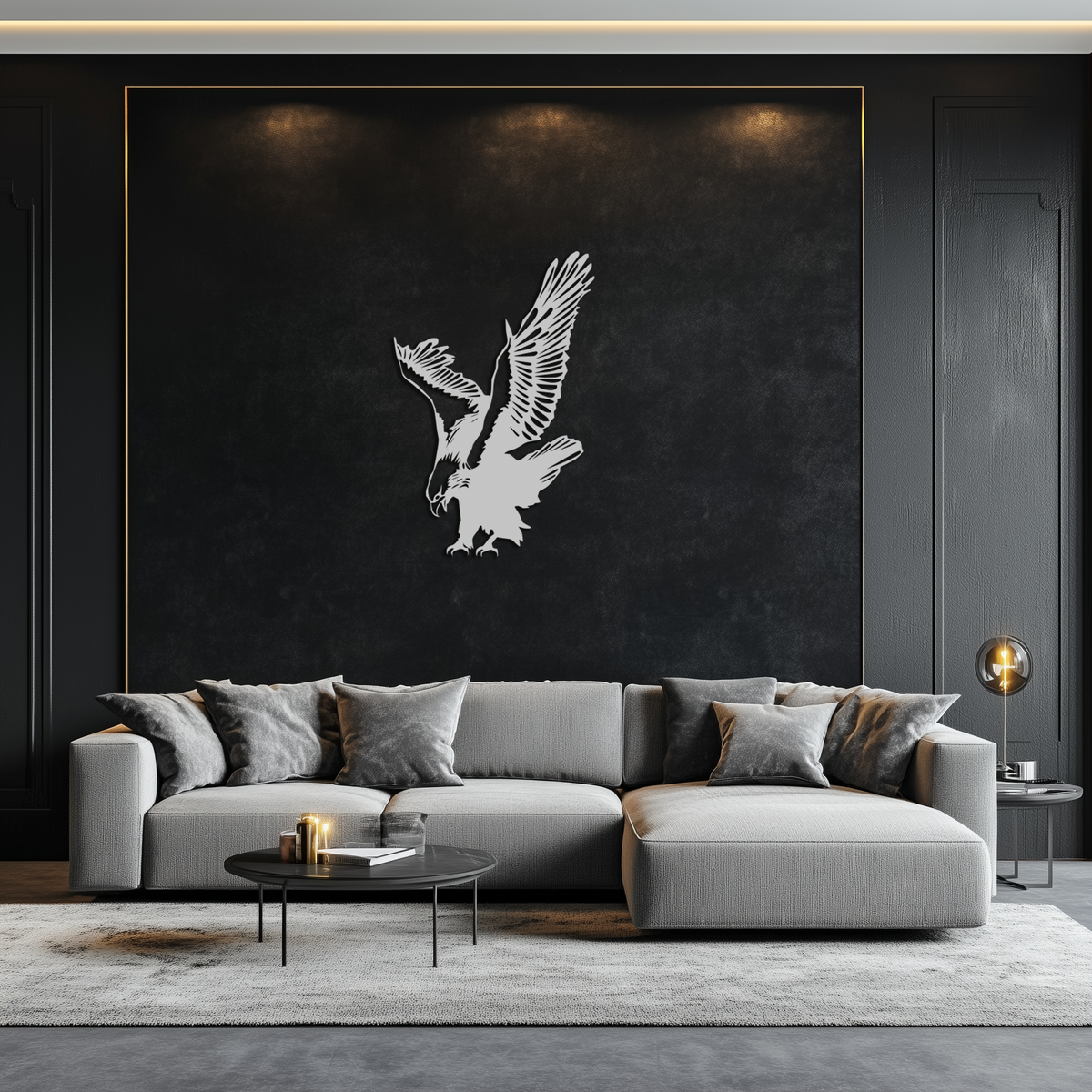 Steel Eagle Wall Art Sculpture - Powerful Dynamic Bird Silhouette