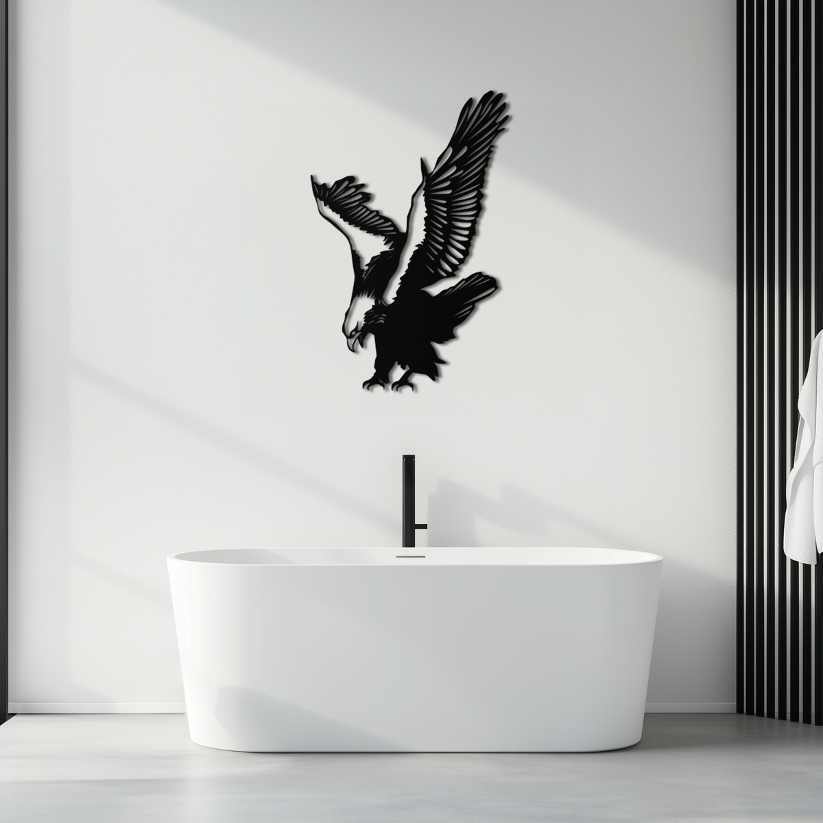 Steel Eagle Wall Art Sculpture - Powerful Dynamic Bird Silhouette