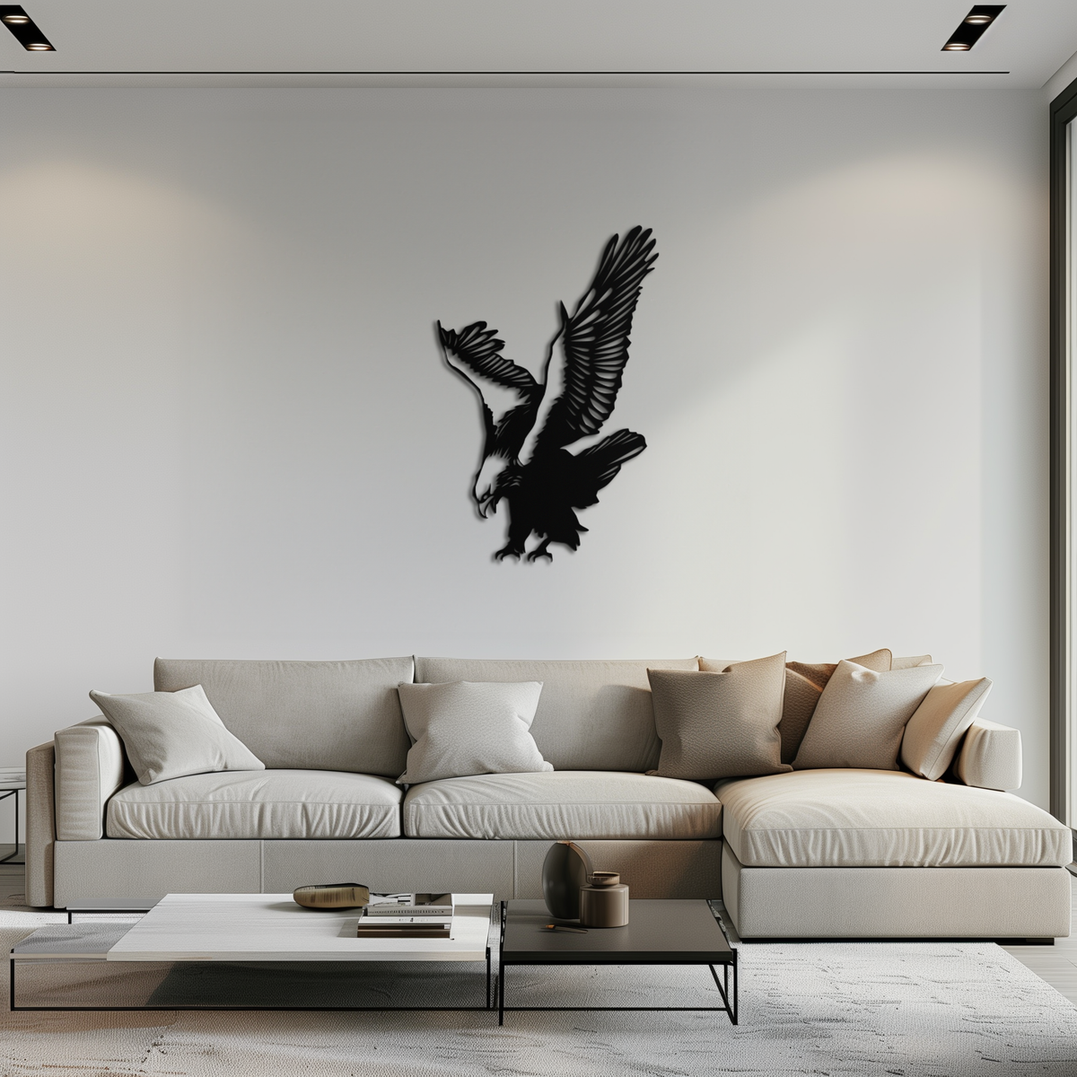Steel Eagle Wall Art Sculpture - Powerful Dynamic Bird Silhouette