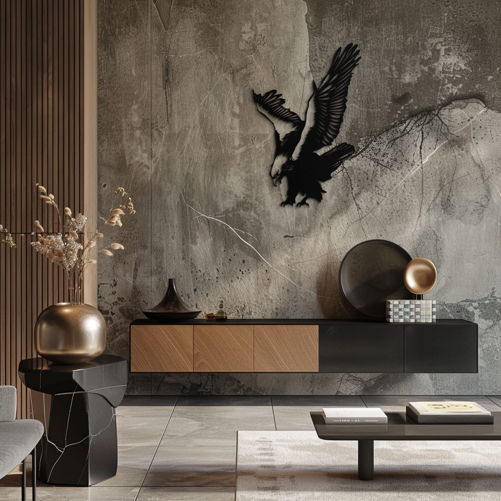 Steel Eagle Wall Art Sculpture - Powerful Dynamic Bird Silhouette