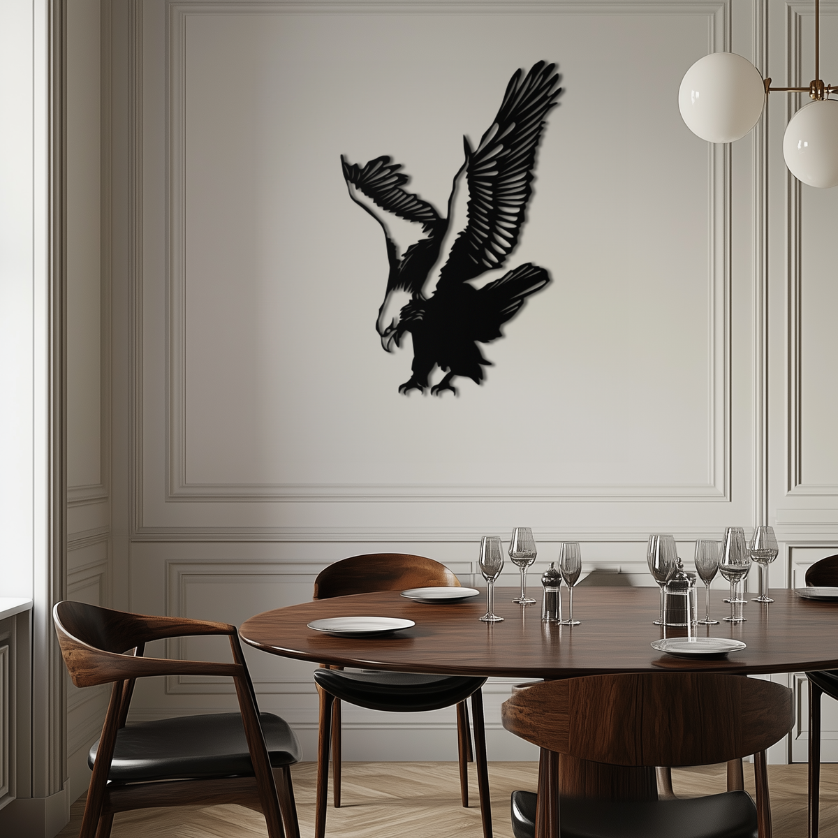 Steel Eagle Wall Art Sculpture - Powerful Dynamic Bird Silhouette
