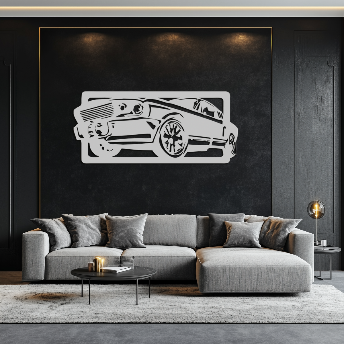Premium Steel Muscle Car Wall Art - Classic Vintage Automotive