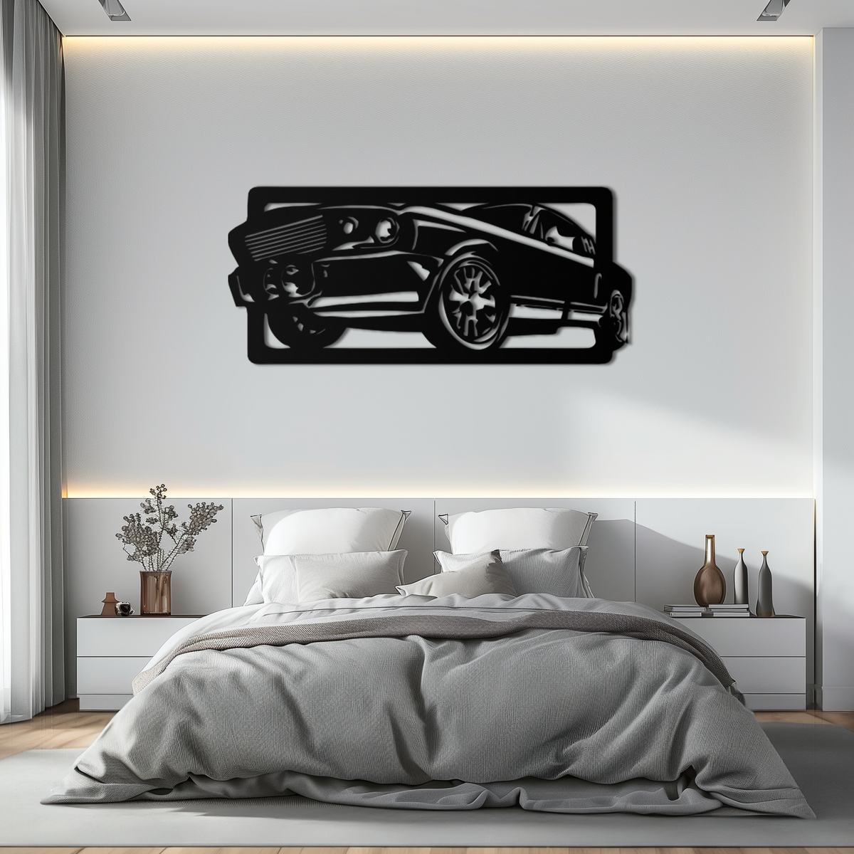 Premium Steel Muscle Car Wall Art - Classic Vintage Automotive
