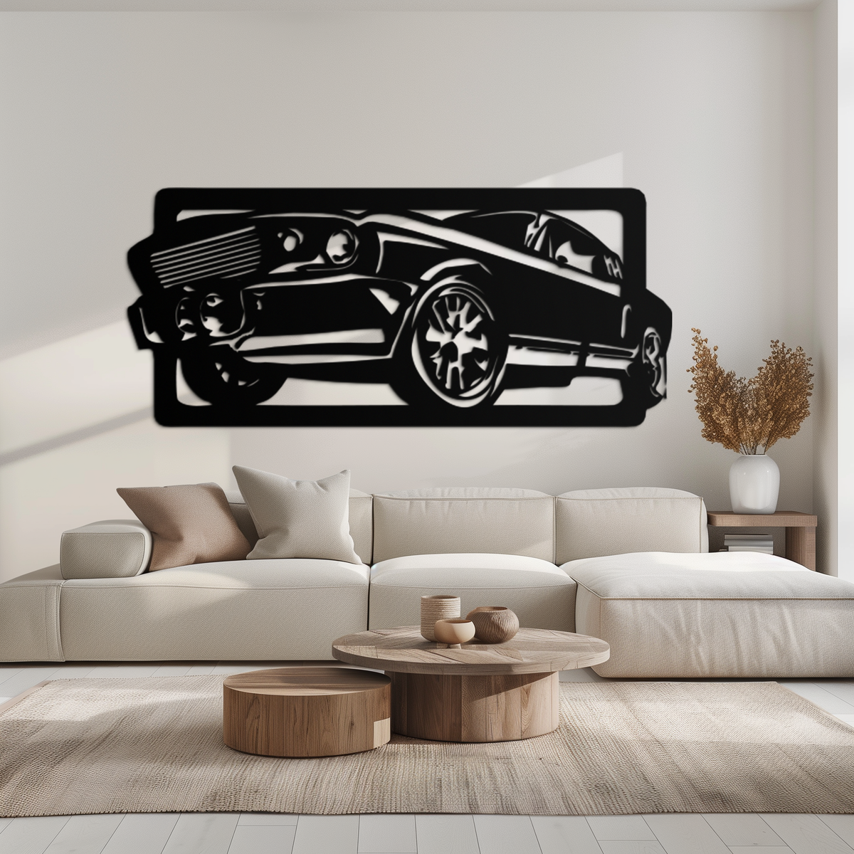 Premium Steel Muscle Car Wall Art - Classic Vintage Automotive