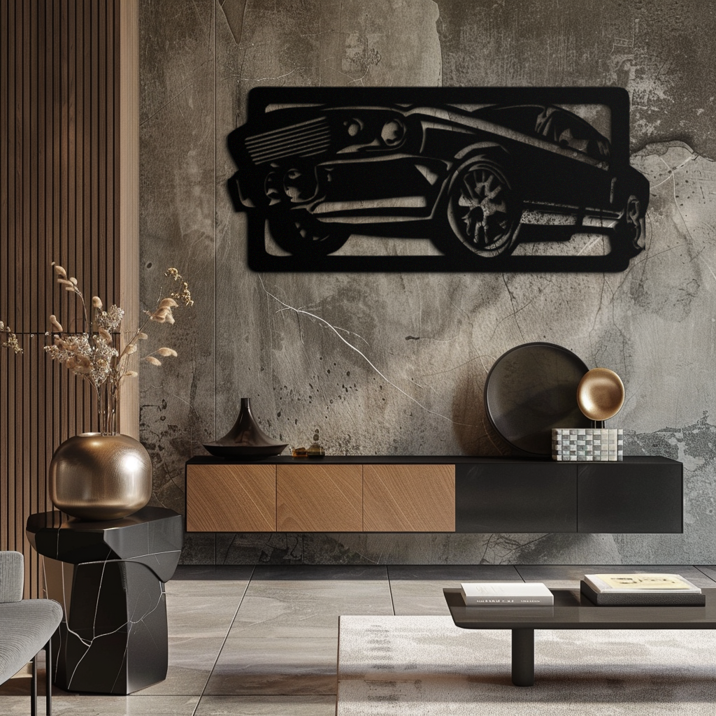 Premium Steel Muscle Car Wall Art - Classic Vintage Automotive