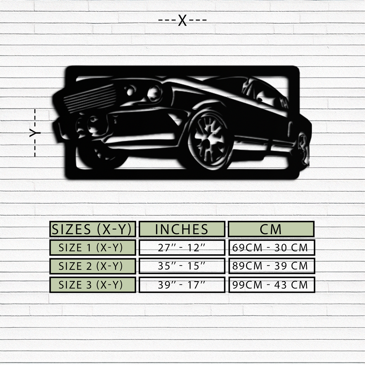 Premium Steel Muscle Car Wall Art - Classic Vintage Automotive