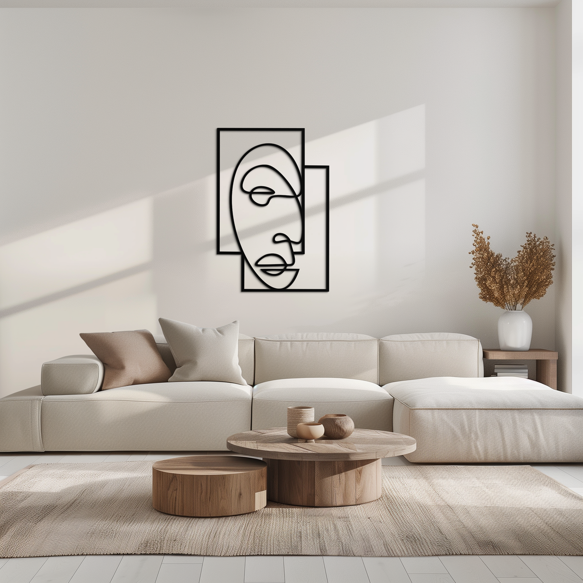 Modern Geometric Line Metal Wall Art - Abstract Minimalist Style