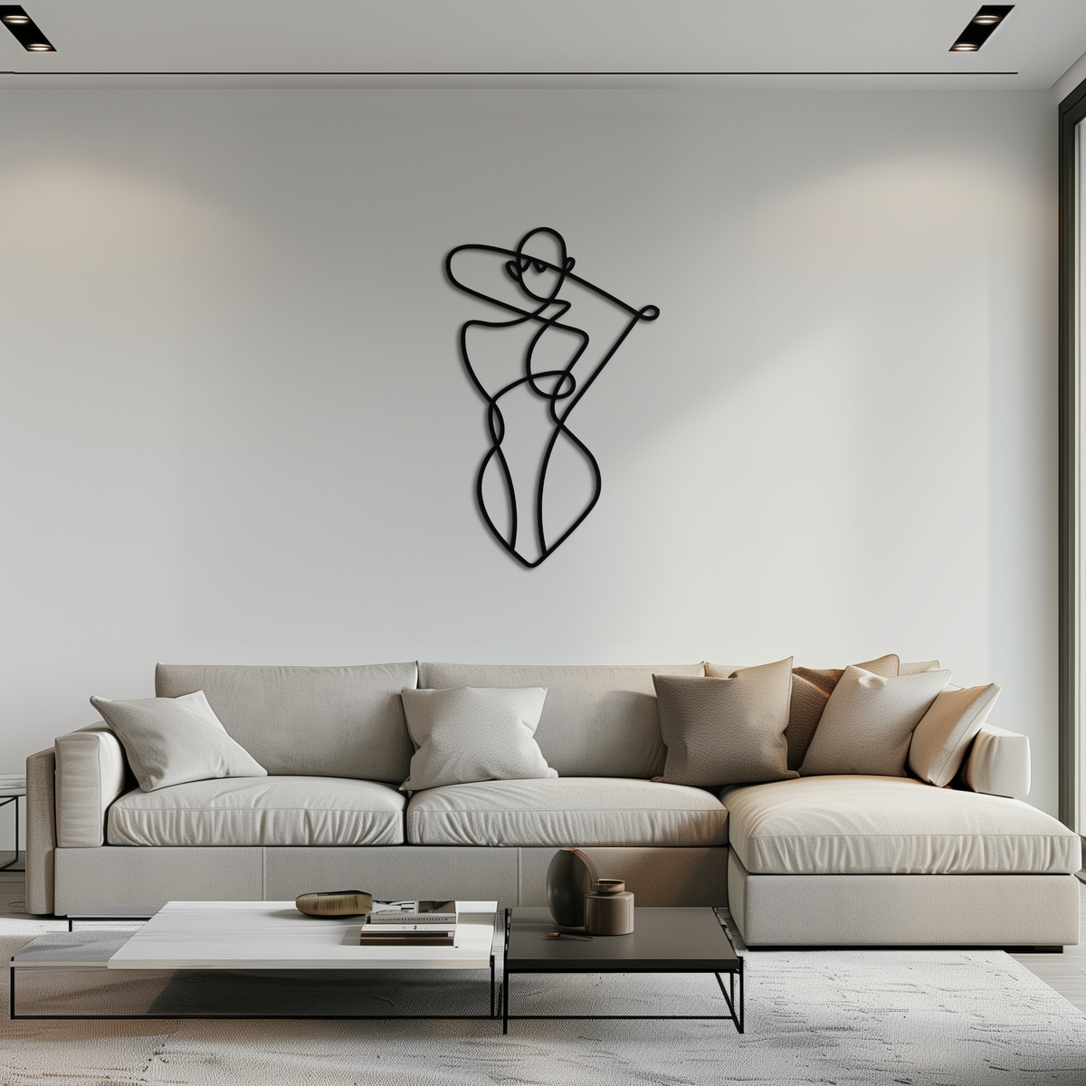 Metal Wall Art Abstract Female Form - Minimalist Line Design