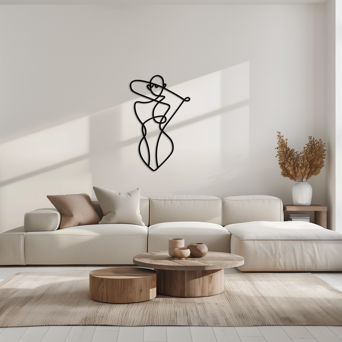 Metal Wall Art Abstract Female Form - Minimalist Line Design