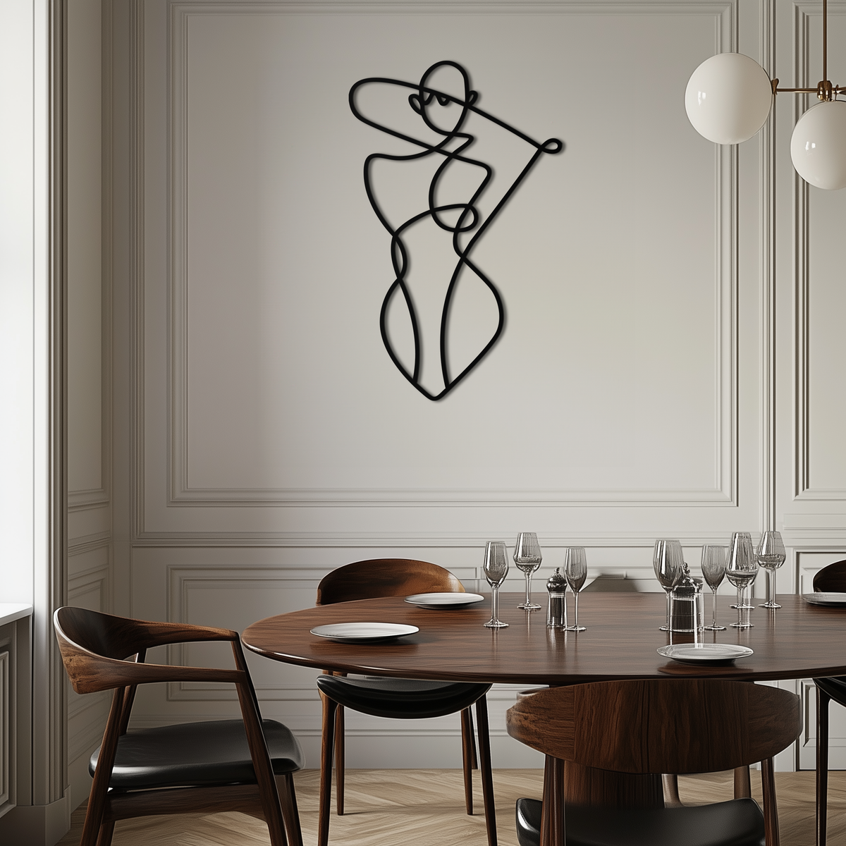 Metal Wall Art Abstract Female Form - Minimalist Line Design