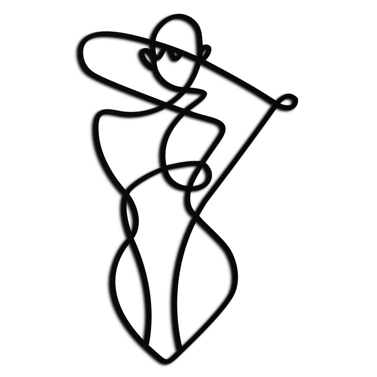 Metal Wall Art Abstract Female Form - Minimalist Line Design