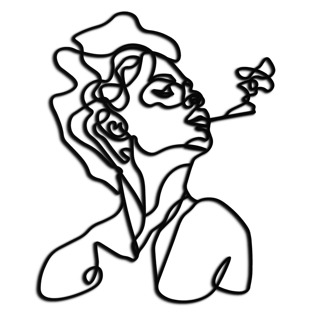 Steel Female Abstract Line Art Minimalist Wall Sculpture Design
