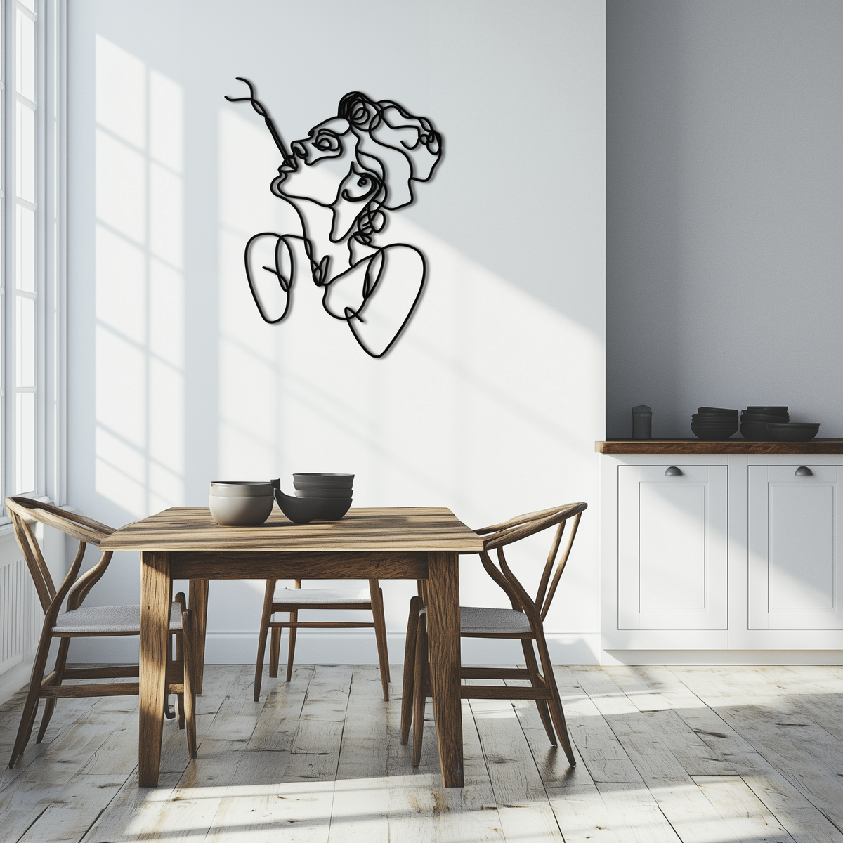 Metal Abstract Feminine Line Art Wall Decor - Minimalist Modern
