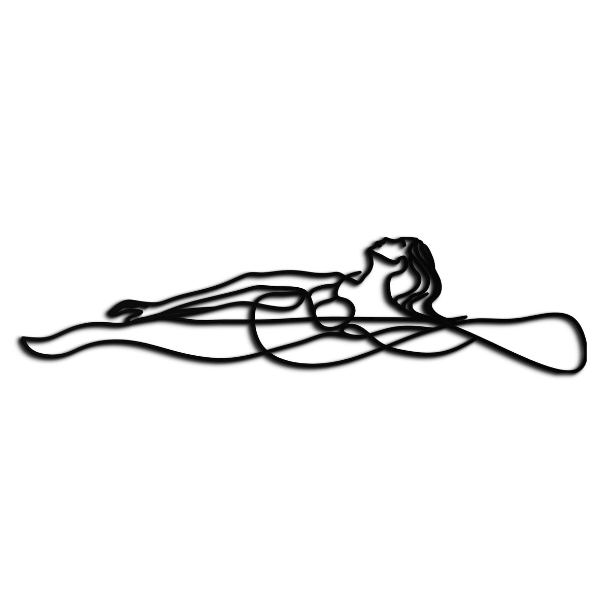 Premium Steel Reclining Woman Wall Art - Contemporary Minimalist Line Art Design