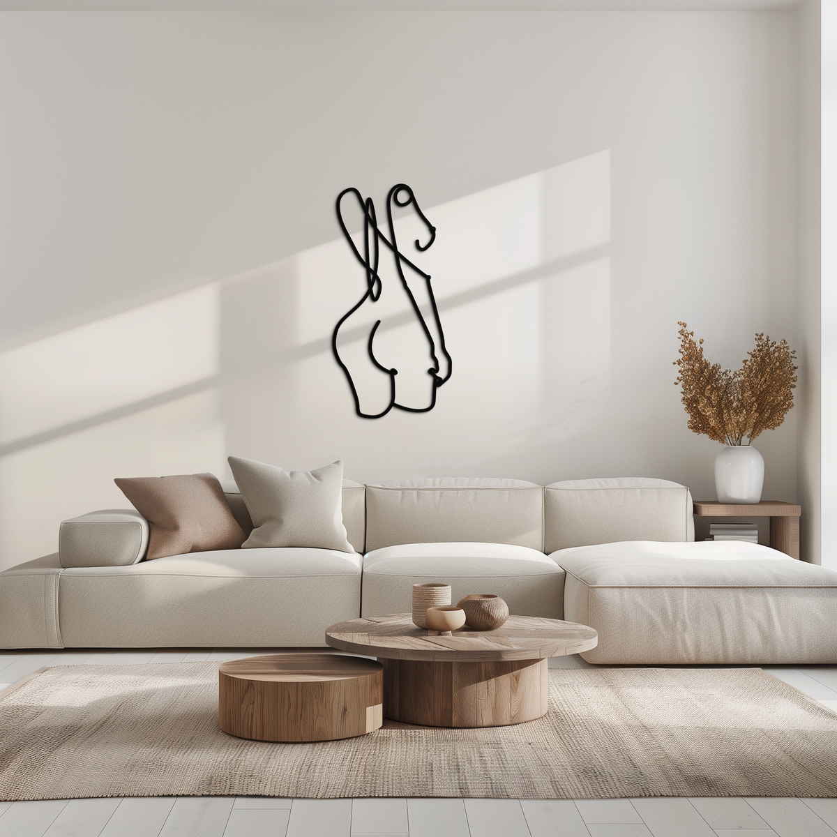 Black Steel Abstract Female Line Art Minimalist Modern Wall Decor