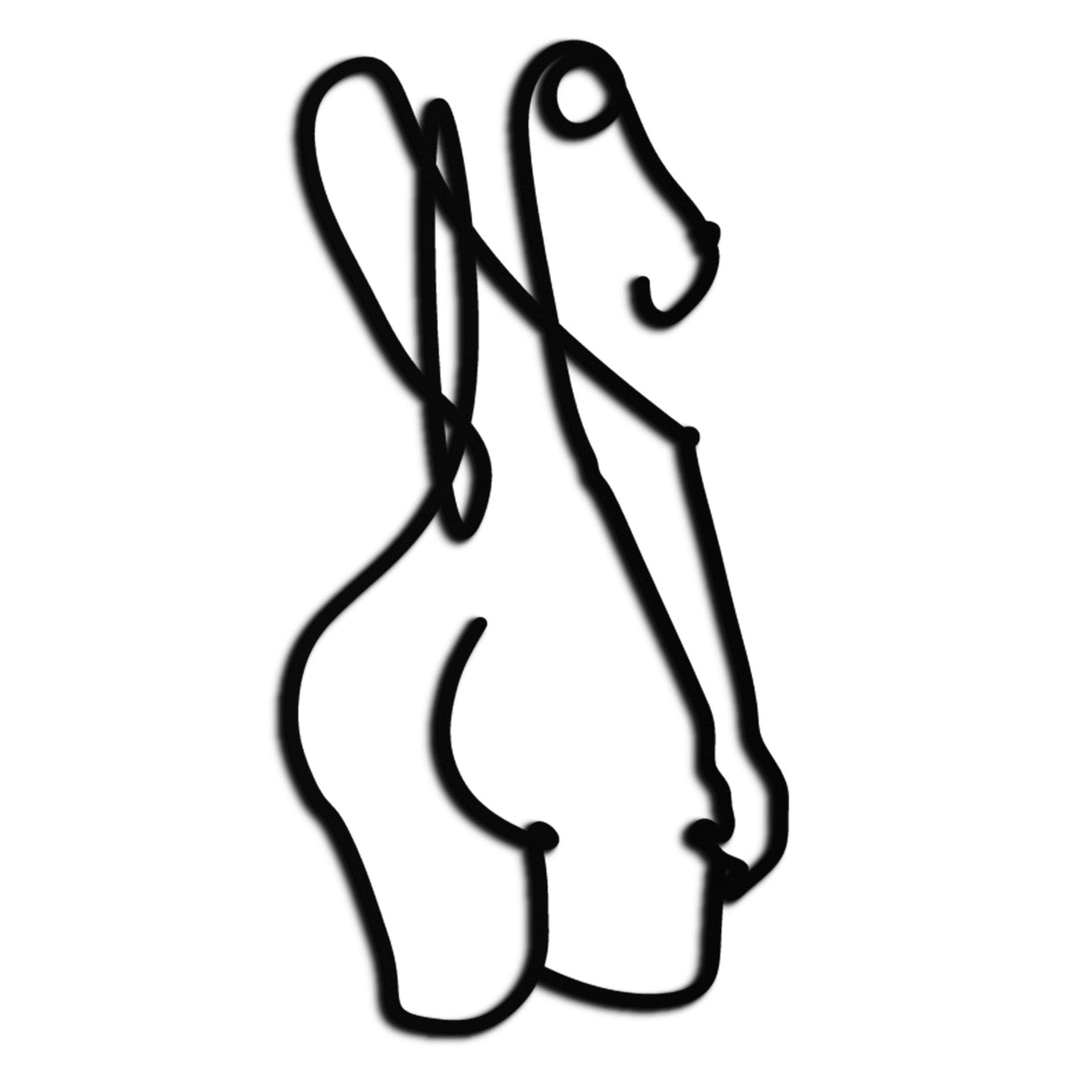 Black Steel Abstract Female Line Art Minimalist Modern Wall Decor