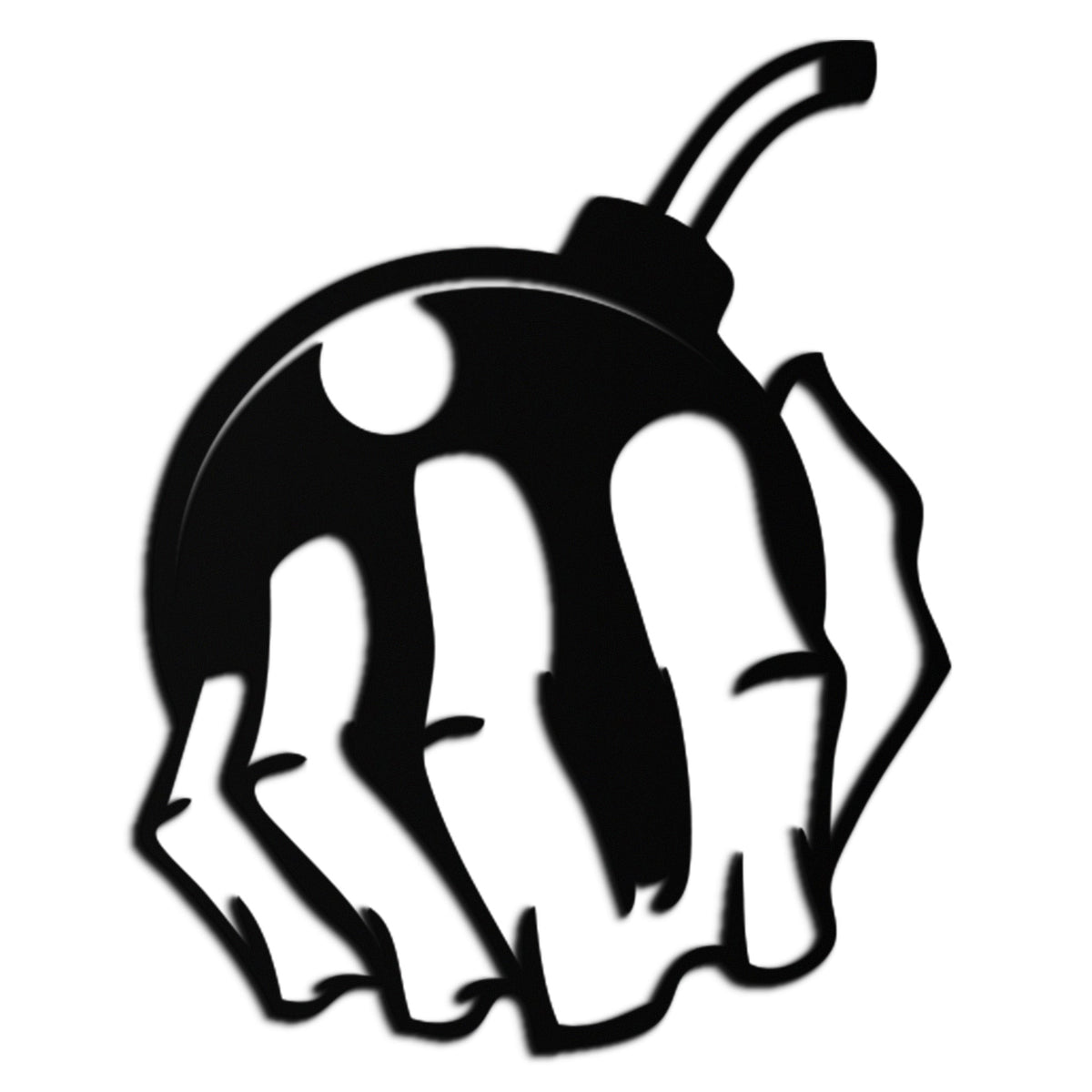 Steel Skeletal Hand Bomb Wall Art Sculpture - Edgy Modern Urban Street Style Decor