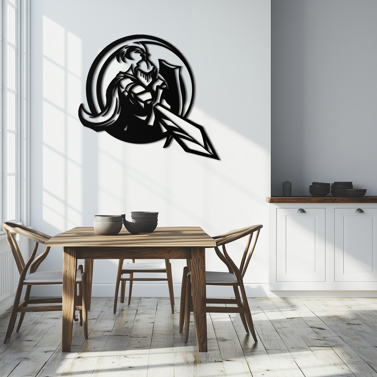 Medieval Knight Steel Metal Wall Art - Intricately Detailed Premium Warrior Decor