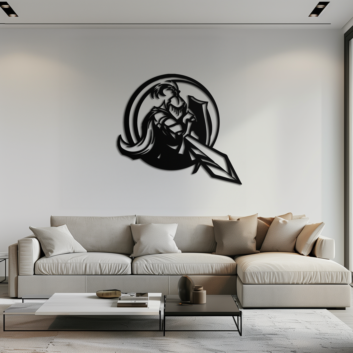Medieval Knight Steel Metal Wall Art - Intricately Detailed Premium Warrior Decor