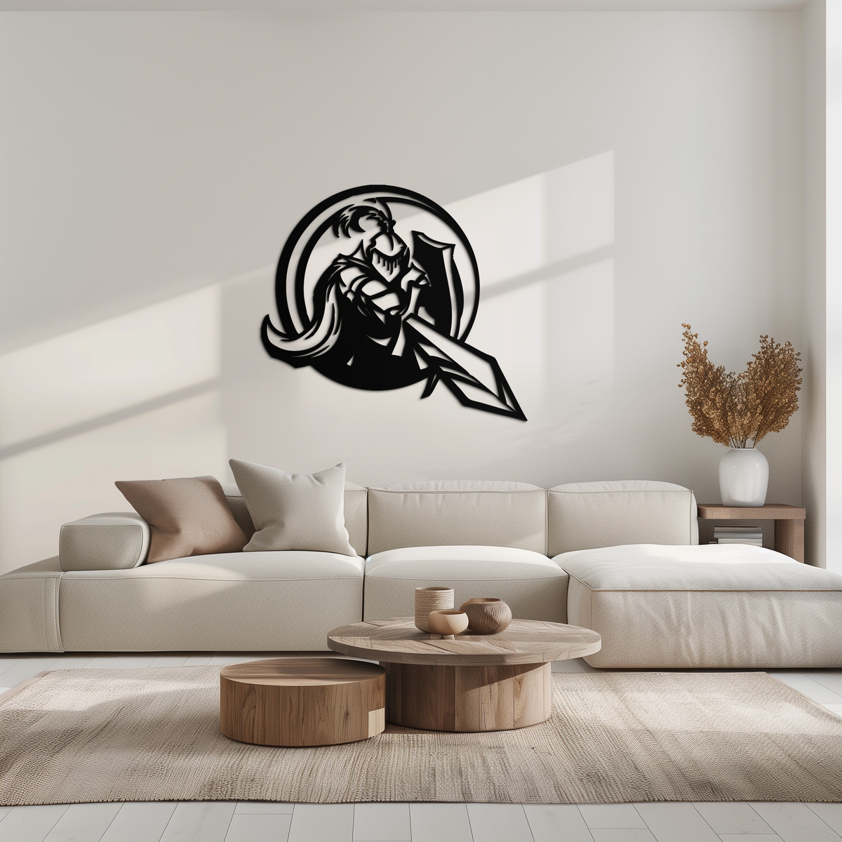 Medieval Knight Steel Metal Wall Art - Intricately Detailed Premium Warrior Decor