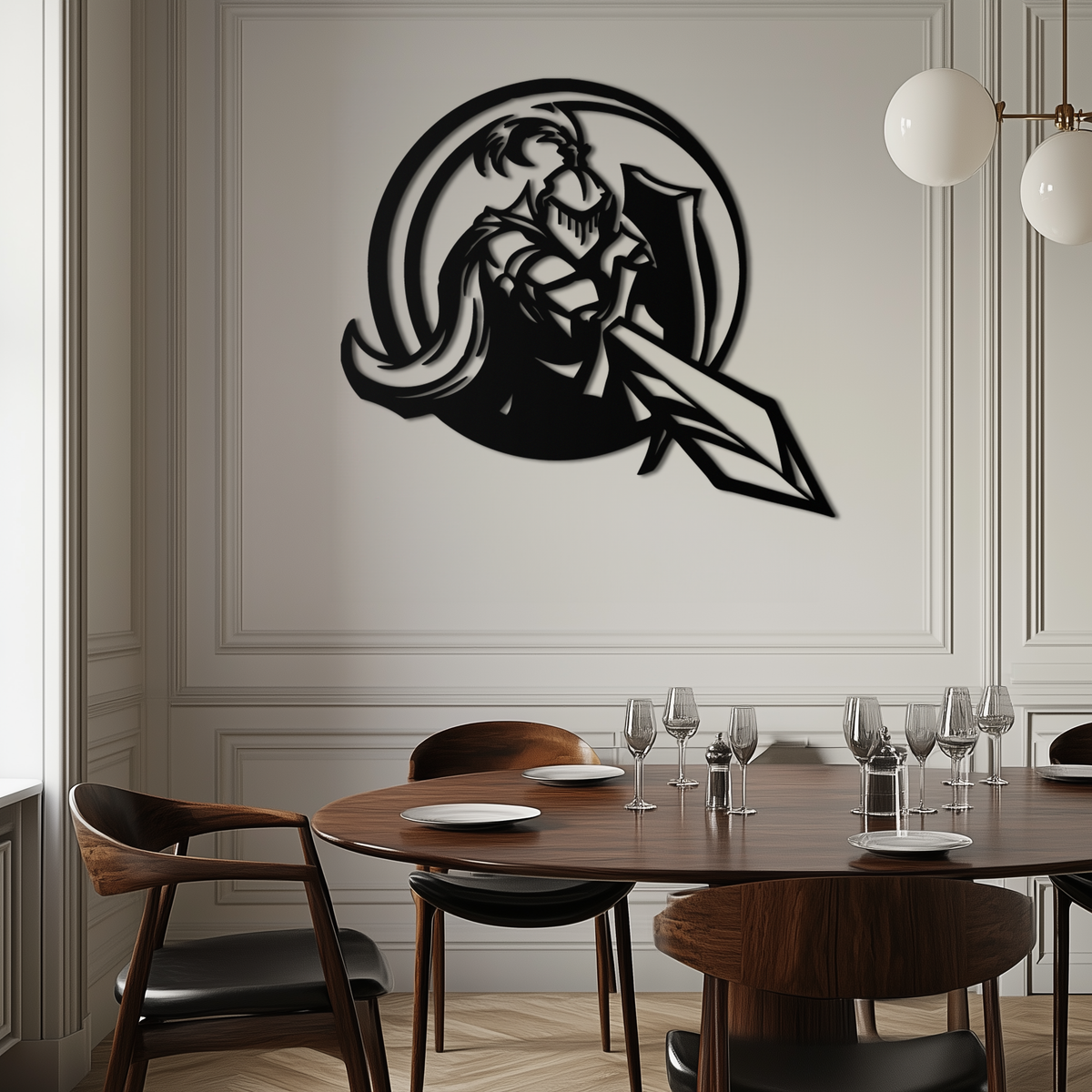 Medieval Knight Steel Metal Wall Art - Intricately Detailed Premium Warrior Decor