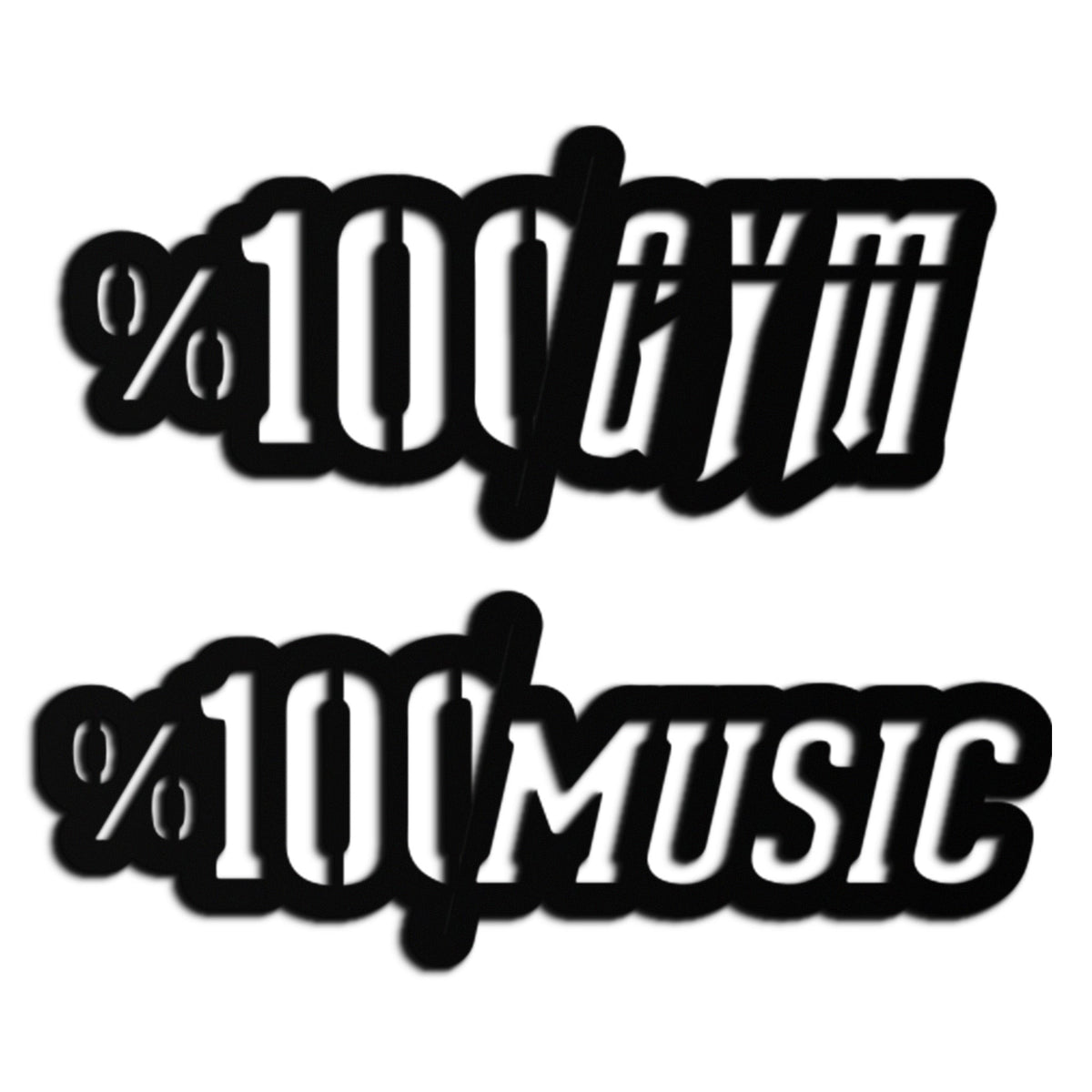 Metal Wall Art Dual Gym and Music Design - 1.5mm Steel Finish