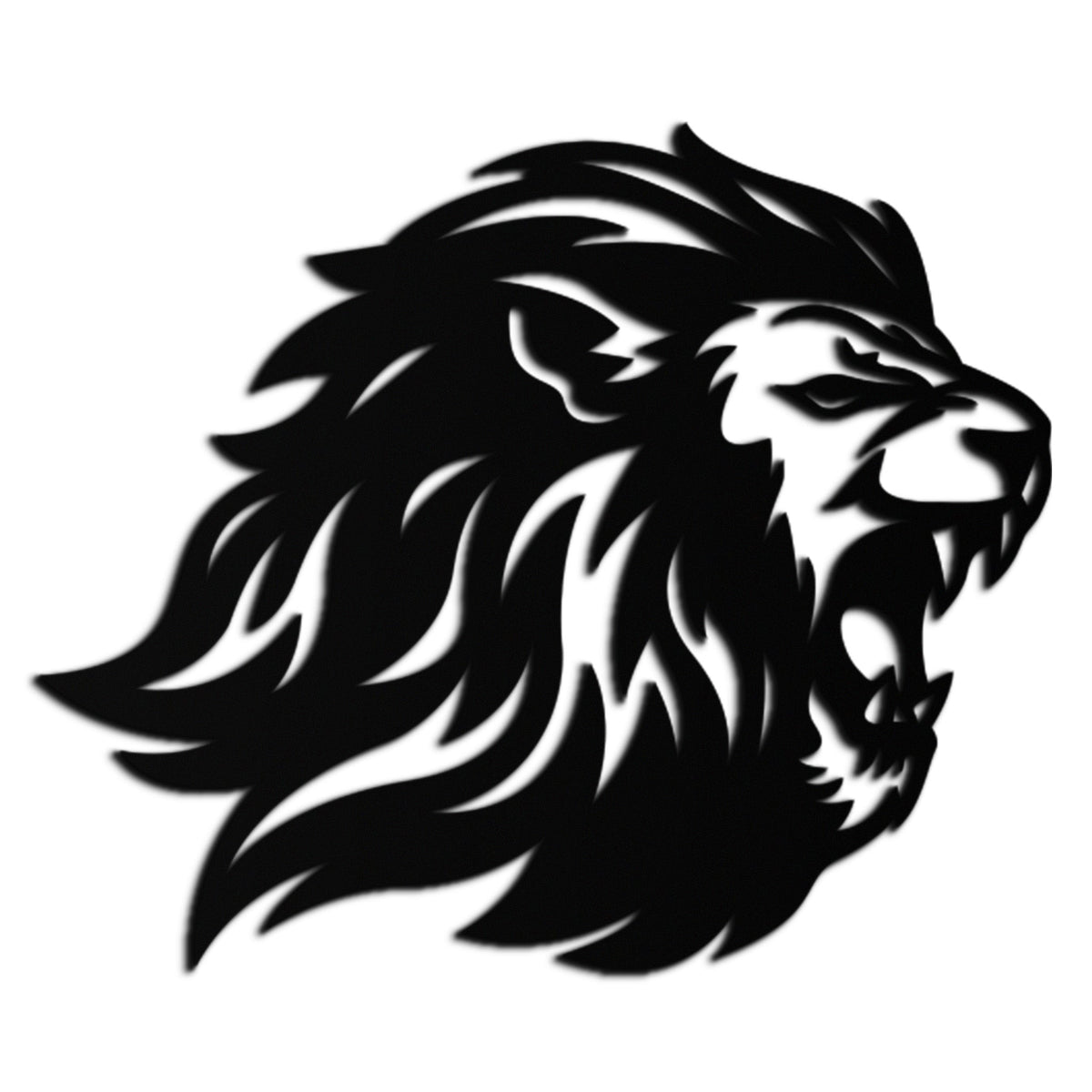 Steel Roaring Lion Metal Wall Art - Modern Fierce Design