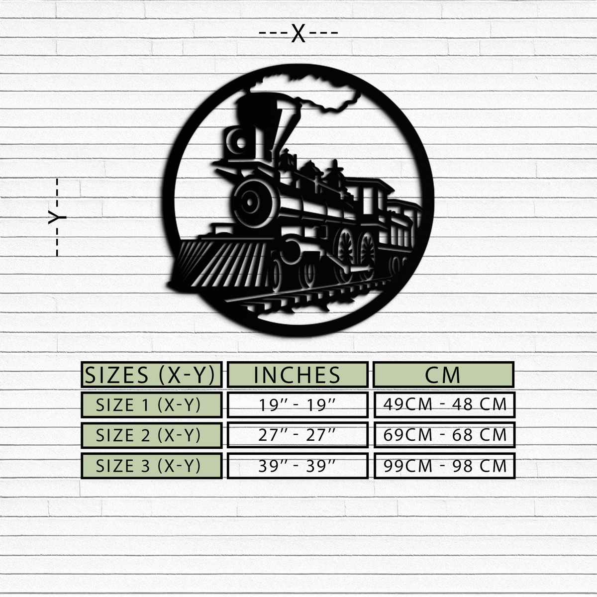Metal Vintage Steam Train Wall Art - Laser Cut Rustic Industrial