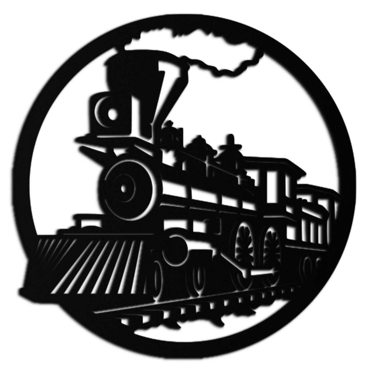 Metal Vintage Steam Train Wall Art - Laser Cut Rustic Industrial