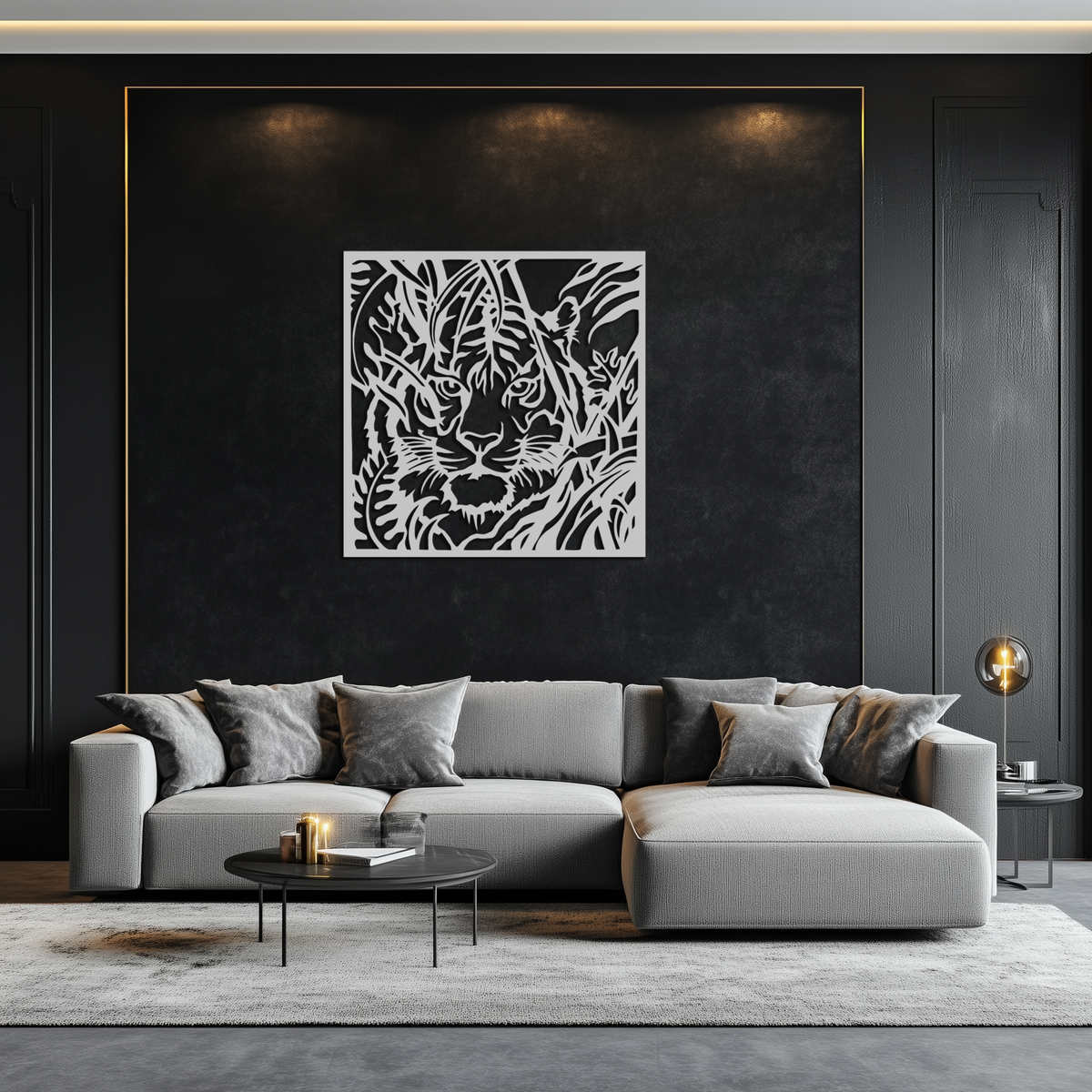 Steel Tiger Metal Wall Art - Modern Jungle-Inspired Statement