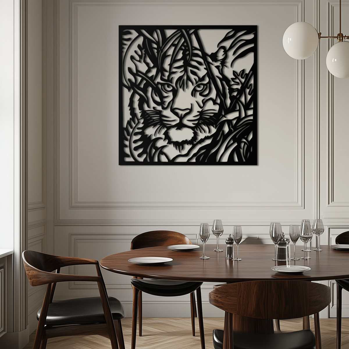 Steel Tiger Metal Wall Art - Modern Jungle-Inspired Statement