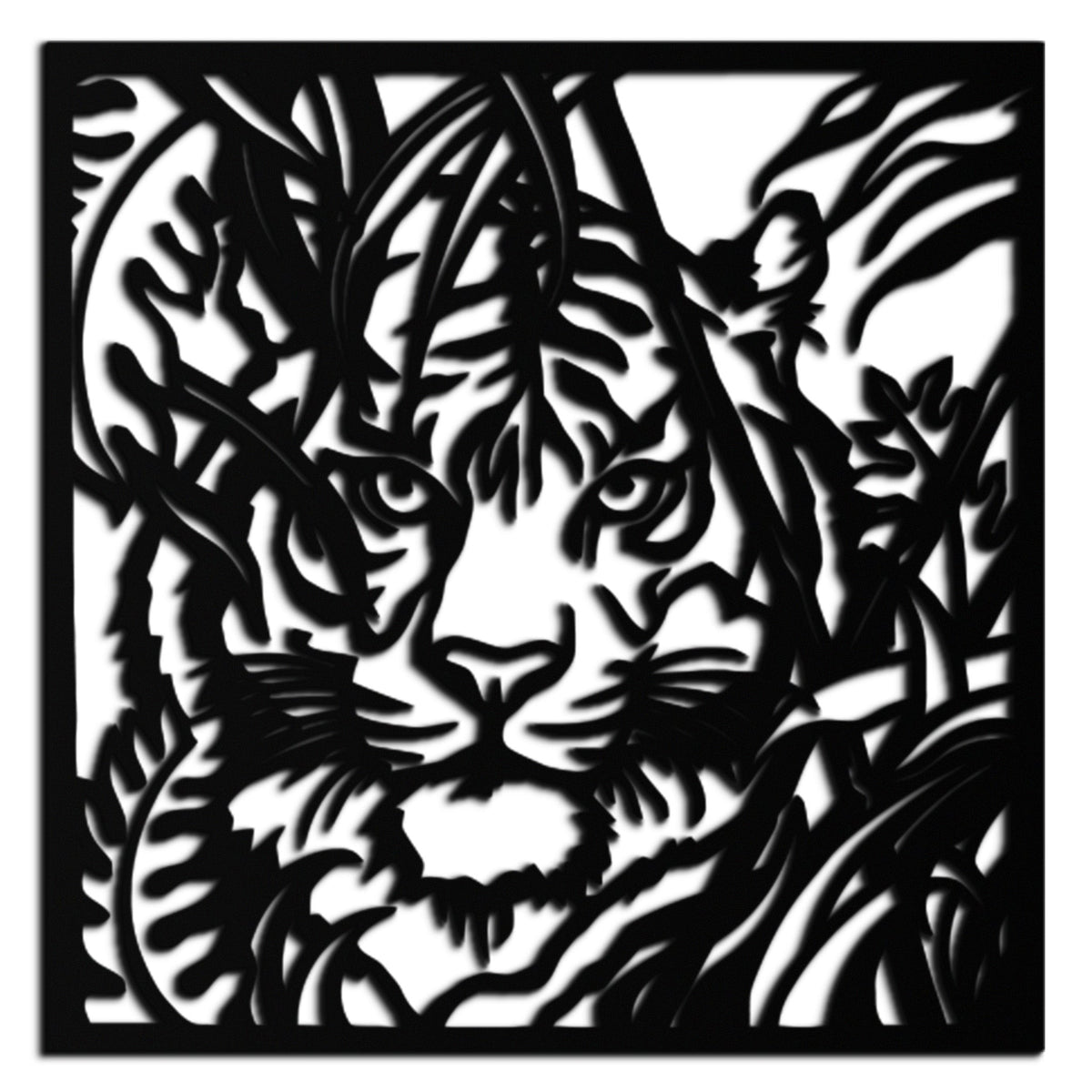 Steel Tiger Metal Wall Art - Modern Jungle-Inspired Statement