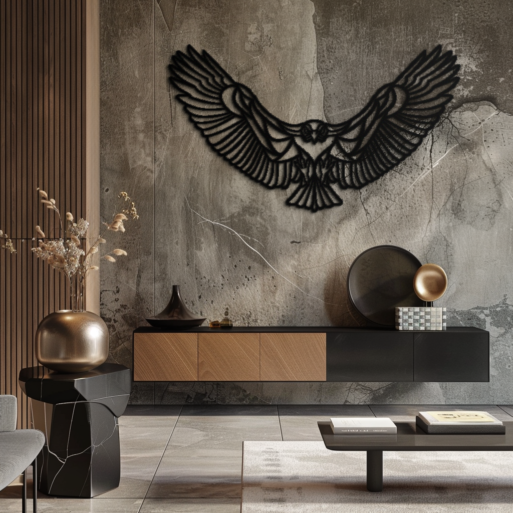 Majestic Soaring Eagle Metal Wall Art - Premium Steel Finish