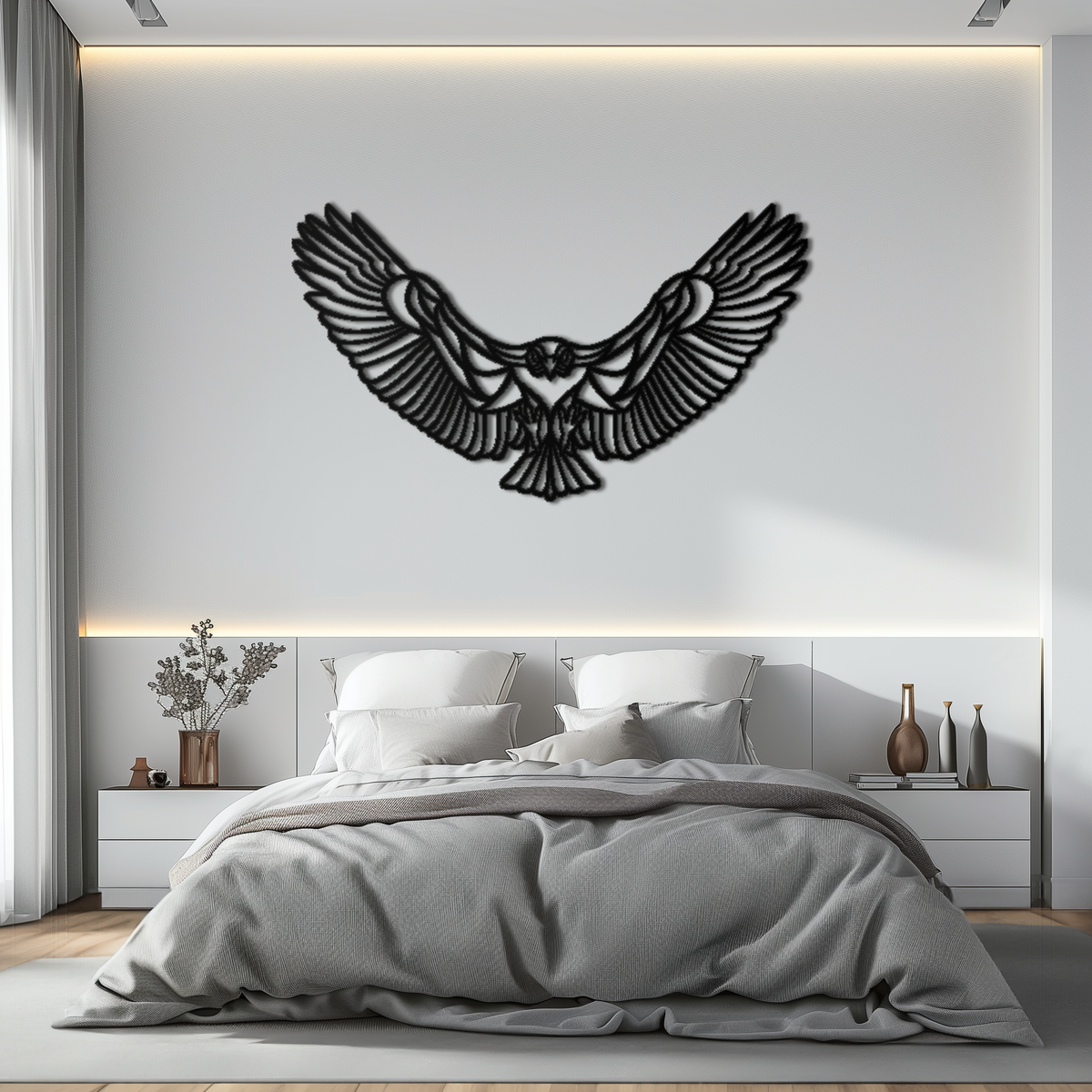 Majestic Soaring Eagle Metal Wall Art - Premium Steel Finish
