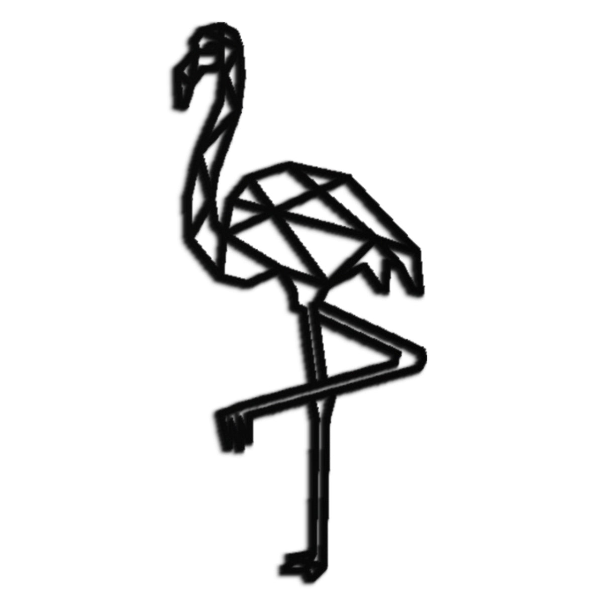 Geometric Flamingo Metal Wall Art - Modern Minimalist Design
