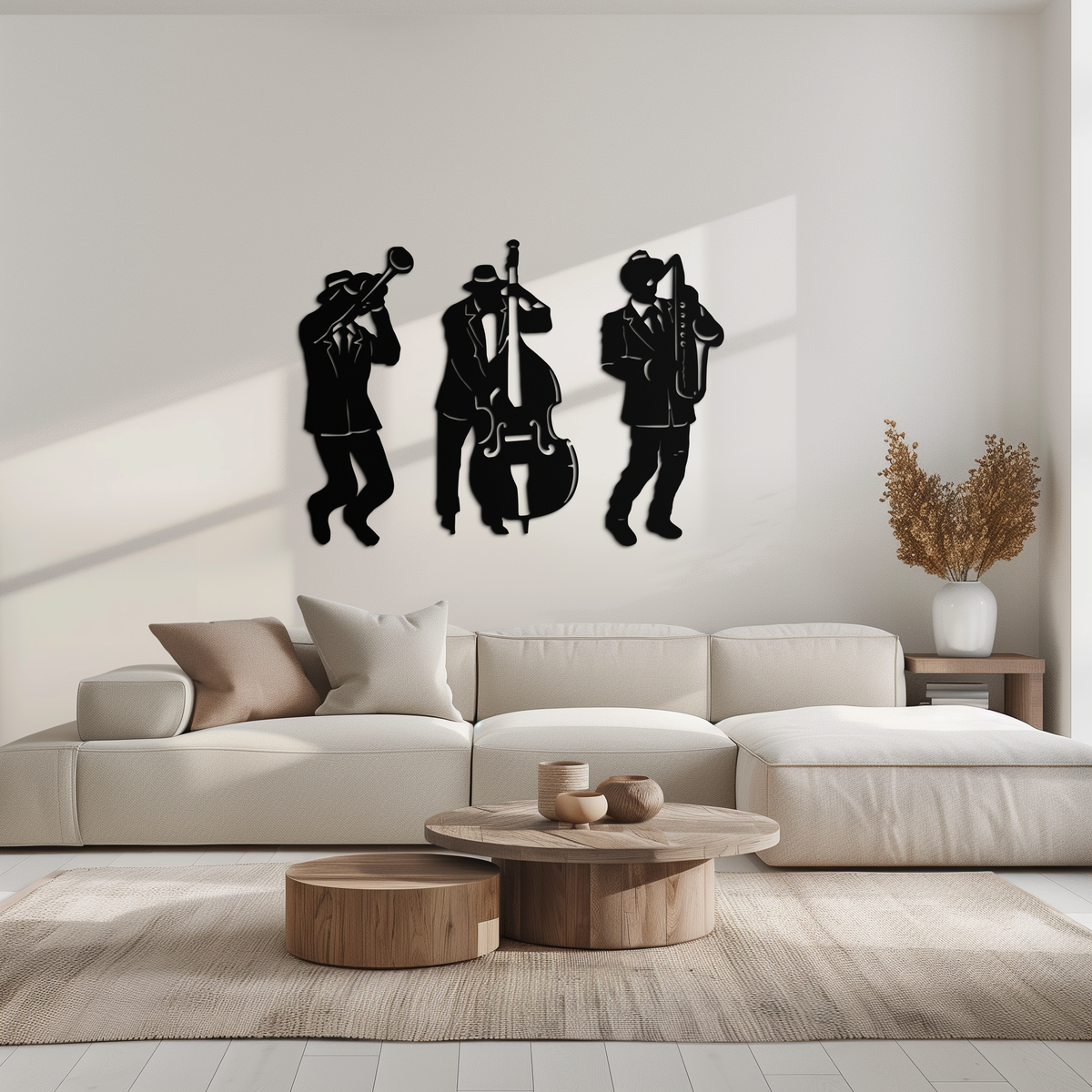 Metal Wall Art Jazz Musicians 3-Piece Silhouette Music Decor