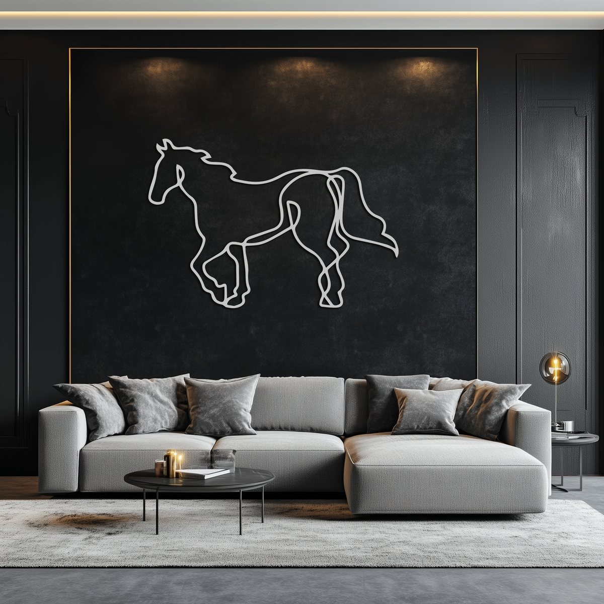 Abstract Horse Metal Wall Art - Minimalist Steel Silhouette