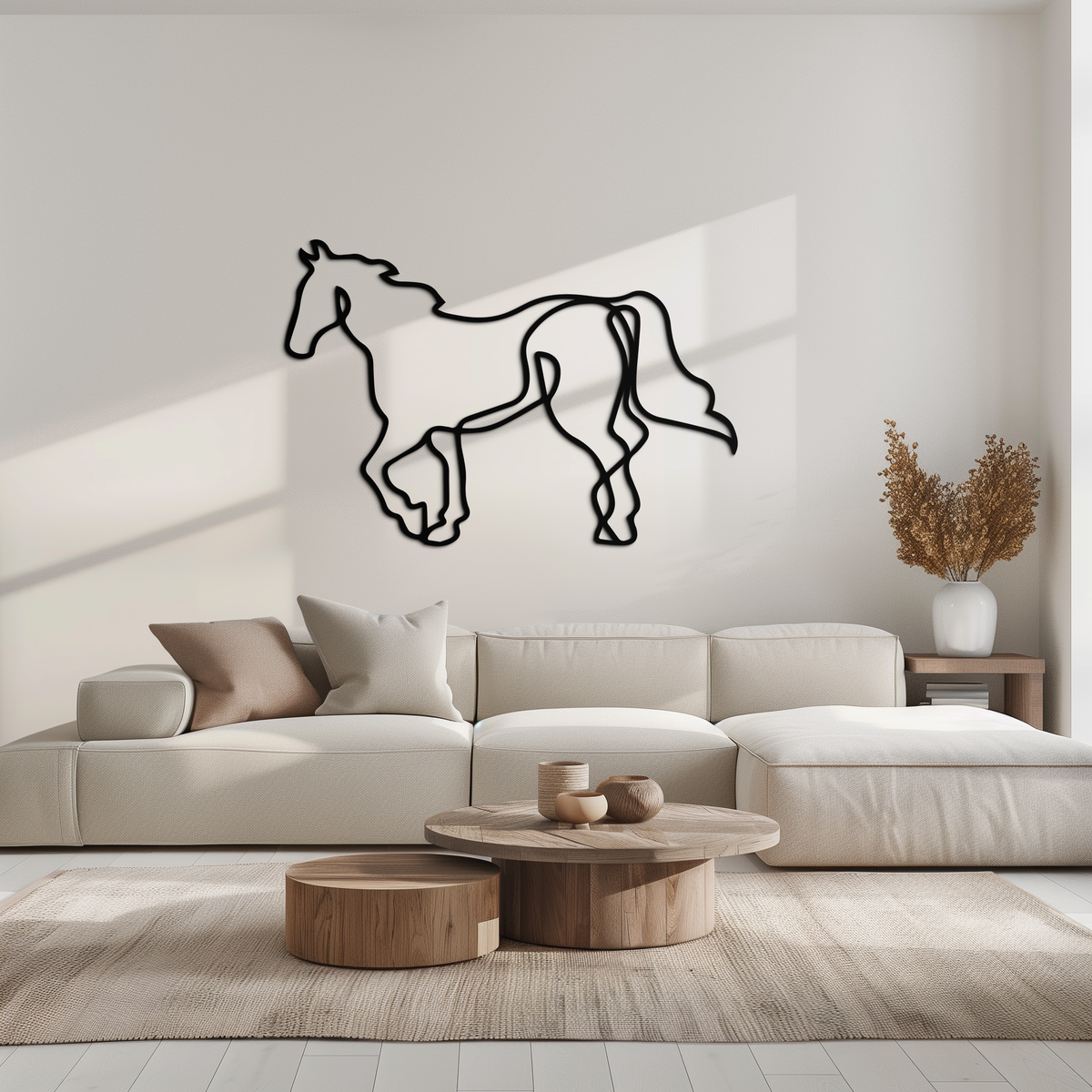 Abstract Horse Metal Wall Art - Minimalist Steel Silhouette