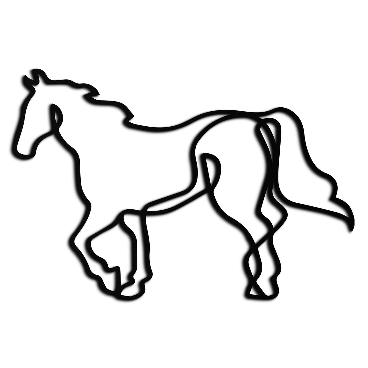 Abstract Horse Metal Wall Art - Minimalist Steel Silhouette