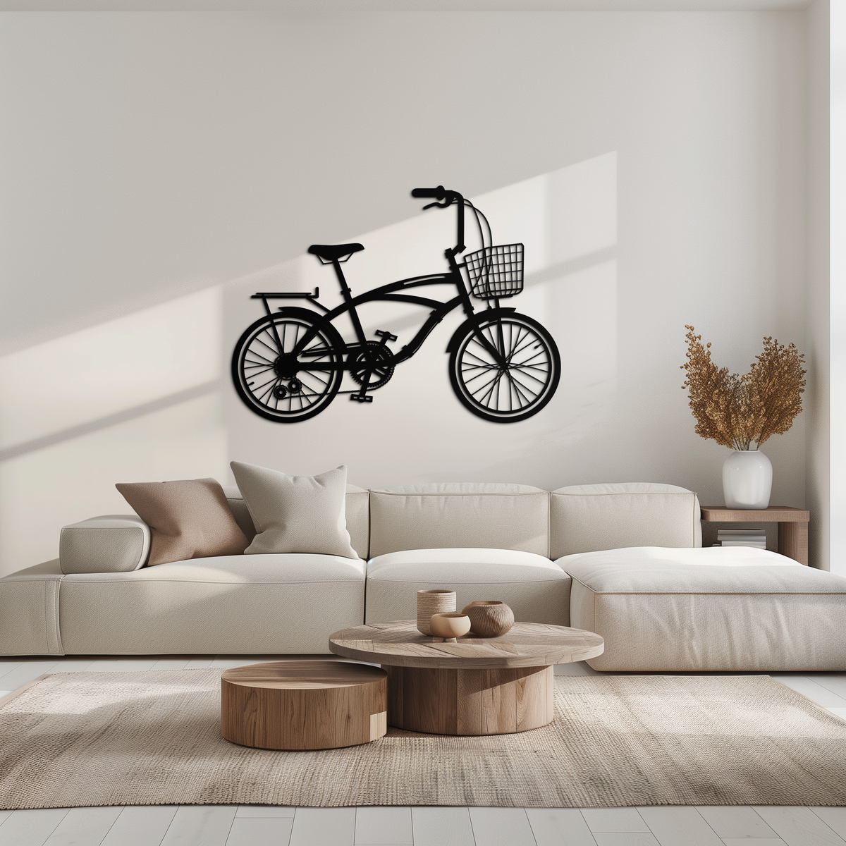 Geometric Bicycle Metal Wall Art - Modern Industrial Steel Powder Coat Finish Decor