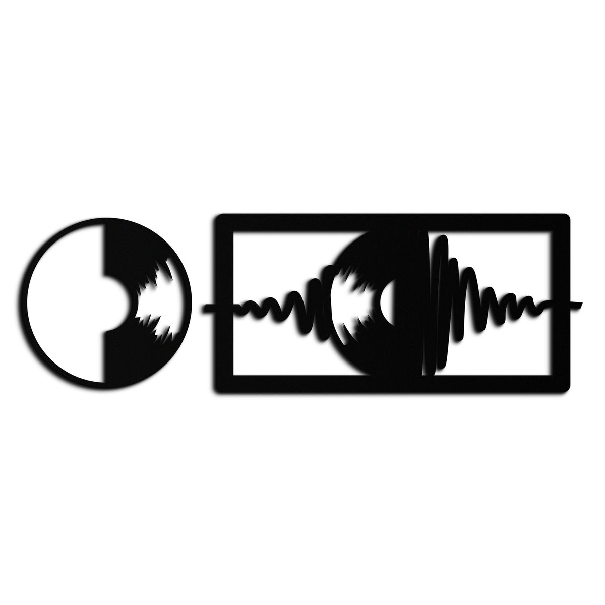 Modern Steel Soundwave Wall Art - Contemporary Vinyl Record Music Metal Sculpture
