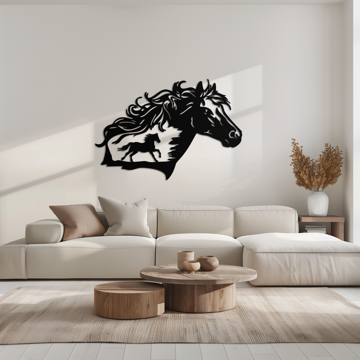 Metal Horse Silhouette Wall Art Modern Contemporary Farmhouse Home Decor Sculpture