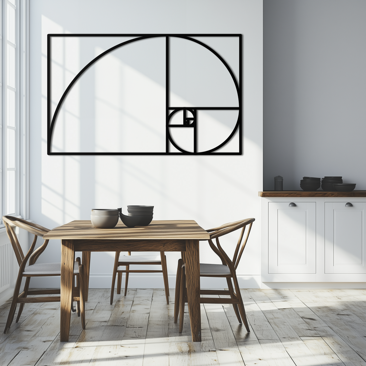Metal Wall Art - Golden Ratio Spiral Geometric Modern Design