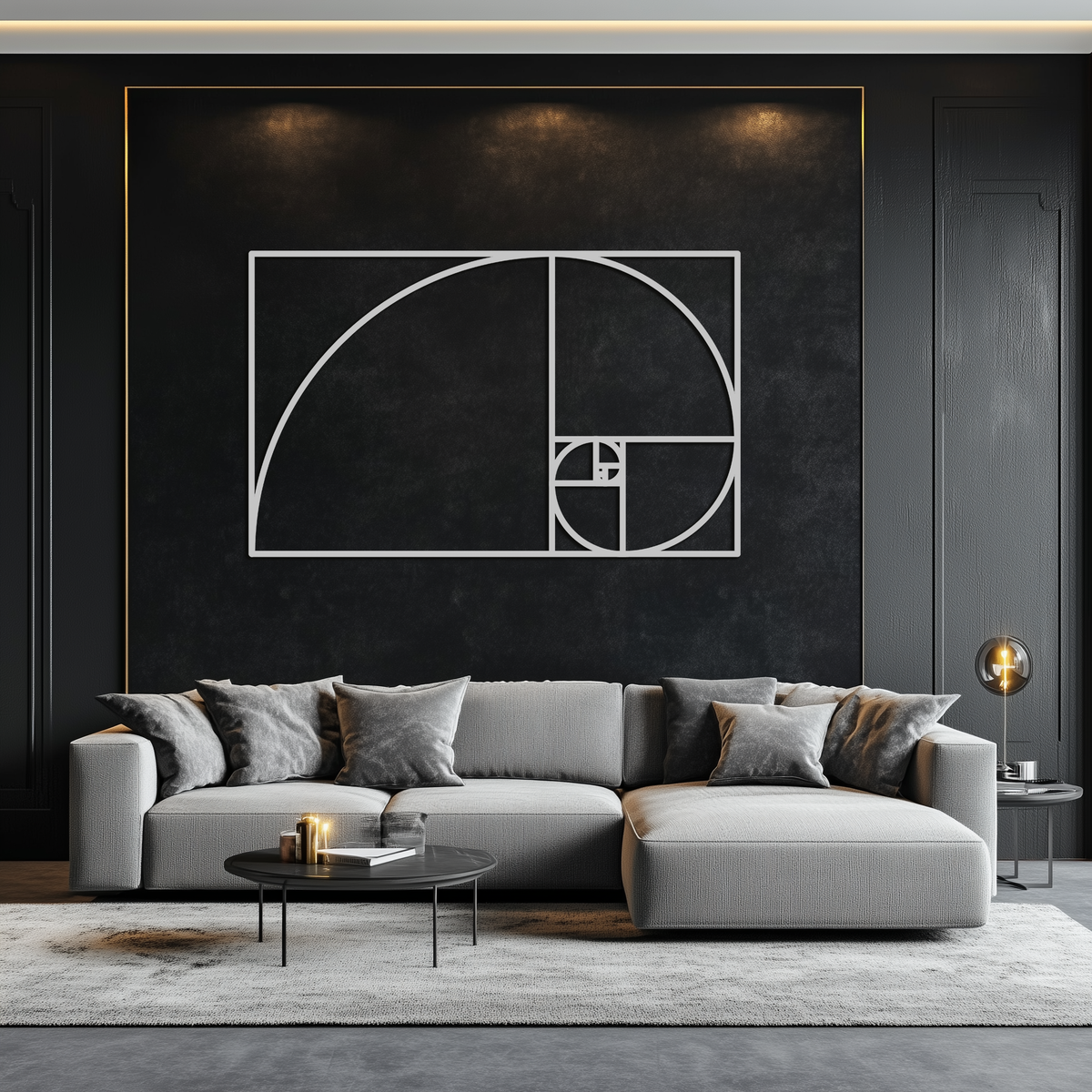 Metal Wall Art - Golden Ratio Spiral Geometric Modern Design