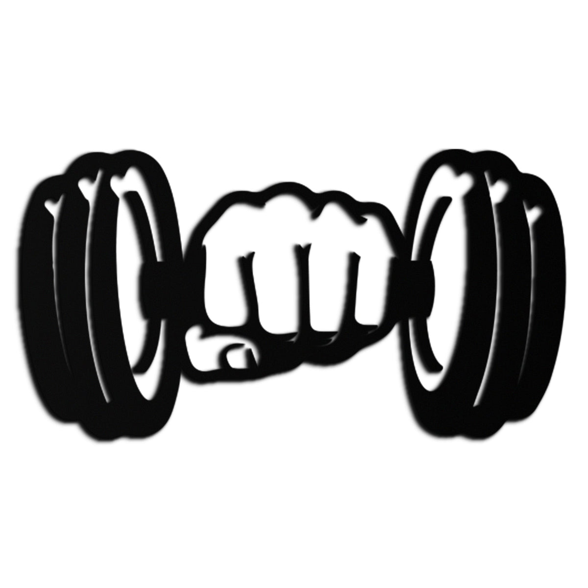 Metal Dumbbell Strength Fist Wall Art - Bold Motivational Gym