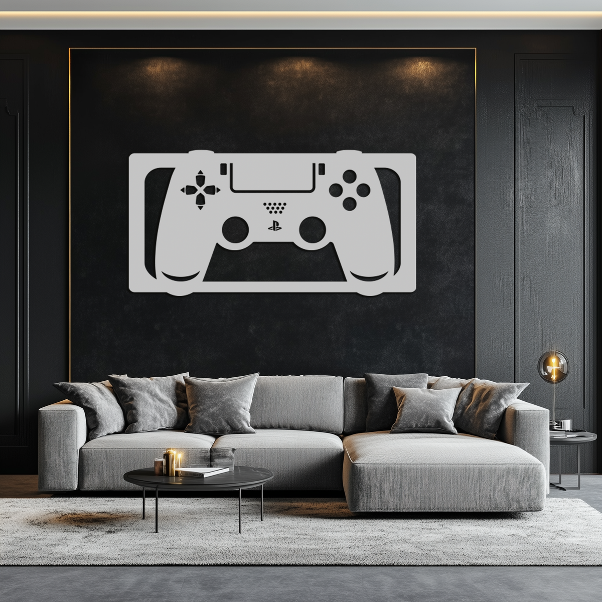 Steel Gaming Controller Metal Wall Art - Modern Gaming Decor